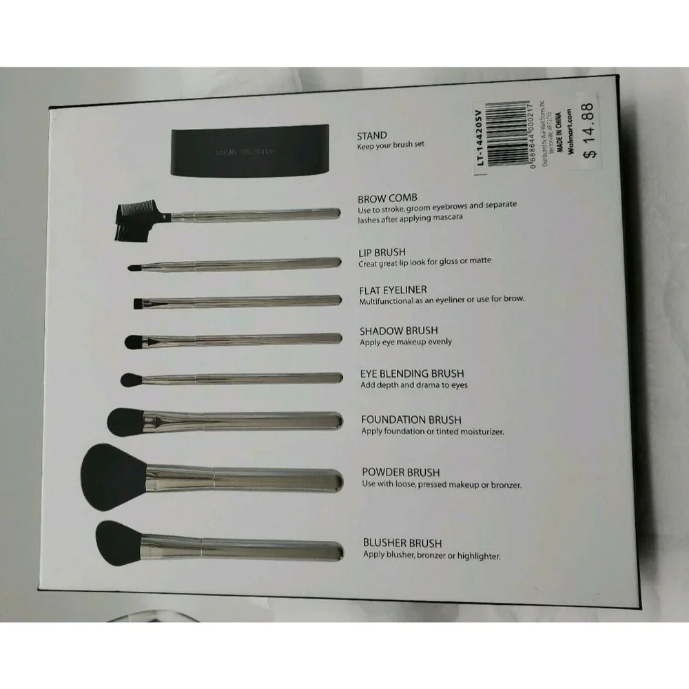9 Pcs LUXURY COLLECTION Makeup Brush Set Kit Cosmetic Stand GIFT SET BRAND NEW!